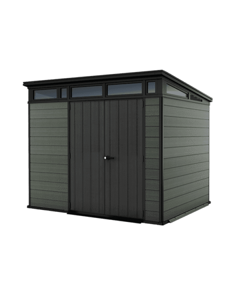 Keter 9’x 7′ Cortina Heavy Duty Plastic Pent Shed – Dark Green